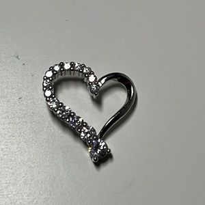 SILVER Necklace Pendant/Charm - Heart Shaped